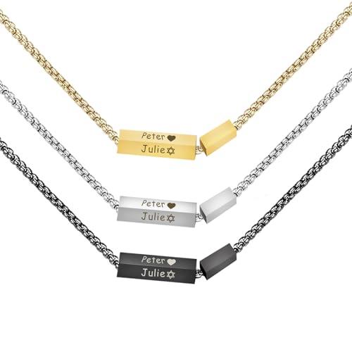 Malihome Personalisierte Herrenkette für Papa mit dem Namen Ihres Kindes – Geburtstagsgeschenk für Ehemann, Freund oder Sohn – Vatertagsgeschenk (Customized) von Malihome