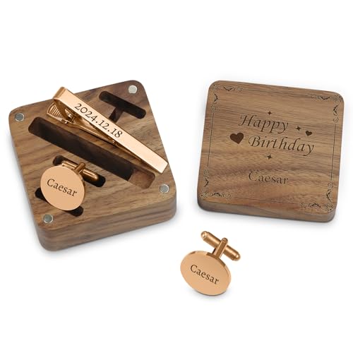 Modische Manschettenknöpfe für Herren, Krawattenklammern, personalisierte Manschettenknöpfe mit Namen, Manschetten-Geschenkbox-Set, geeignet zum Tragen auf Hochzeitsfeiern, Geschäftsfeiern Modische Manschettenknöpfe für Herren, Krawattenklammern, personalisierte Manschettenknöpfe mit Namen, Manschetten-Geschenkbox-Set, geeignet zum Tragen auf Hochzeitsfeiern, Geschäftsfeiern von Malihome