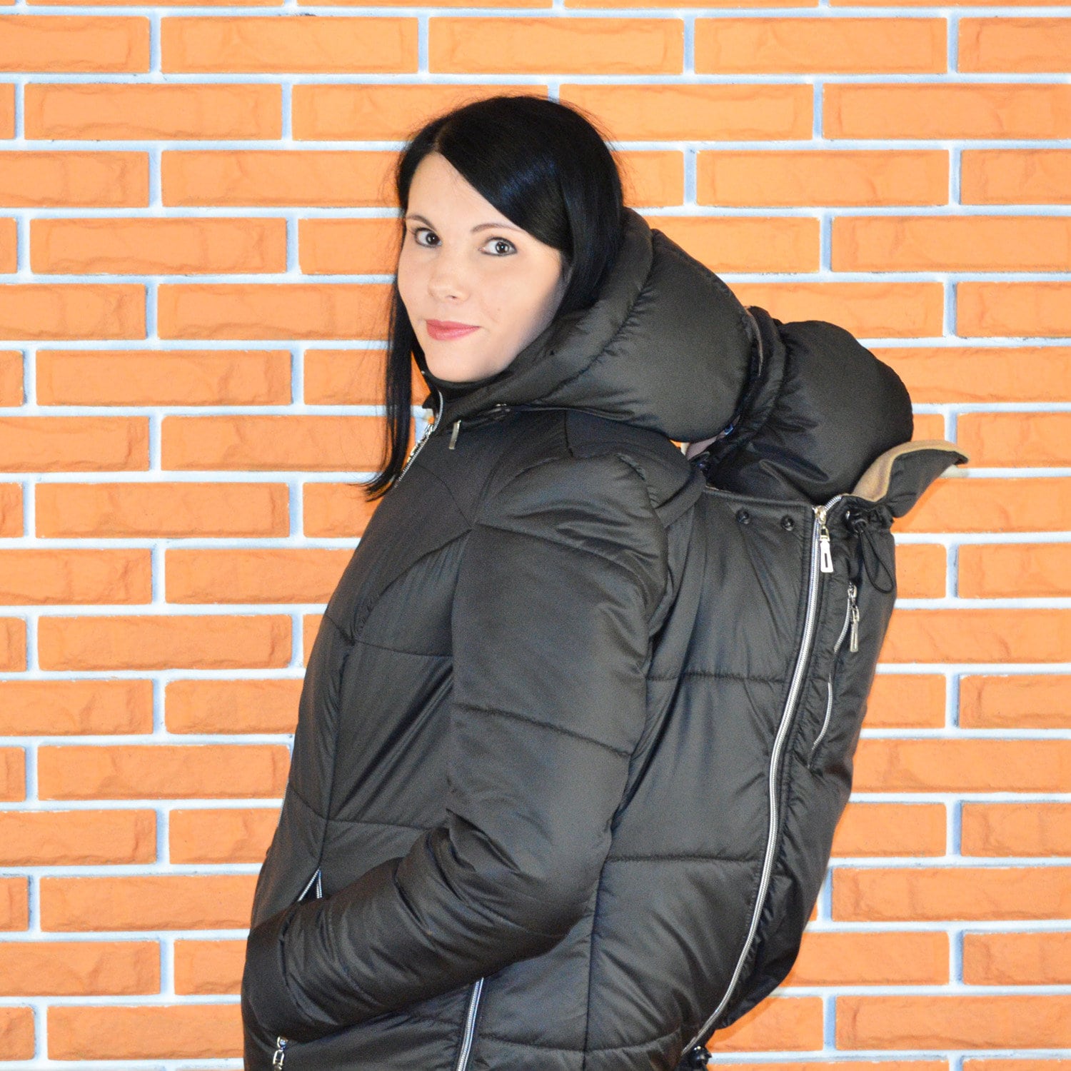 4-In-1 Winter Tragejacke Rückenträger Mama Mantel von Malishastik