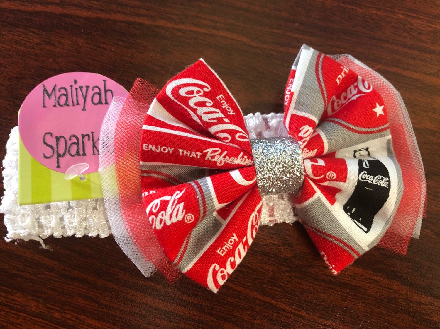 Coca-Cola Inspiriertes Baby Coke Stirnband Coca-Cola Inspiriertes Baby Coke Stirnband von MaliyahSparkle