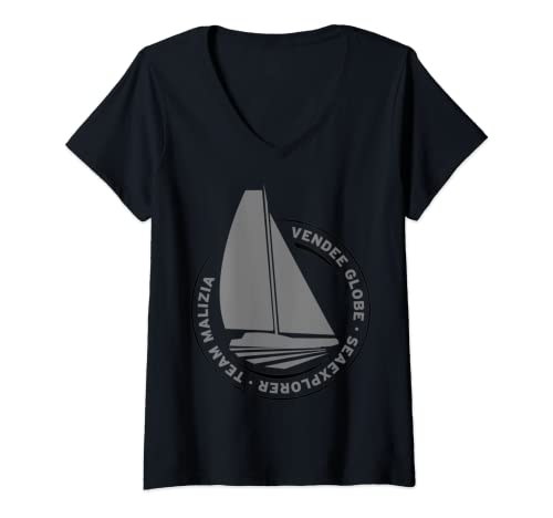 Damen Malizia Vendee Globe T-Shirt mit V-Ausschnitt von Malizia Vendee Globe