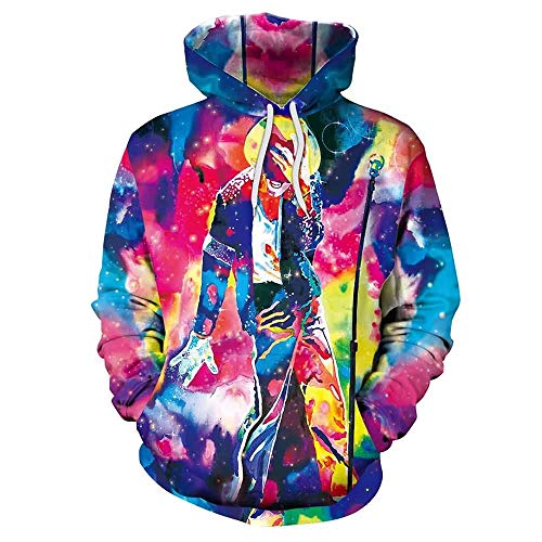 MallFun Unisex Paare MJ Hoodys 3D Printed Quick Dry Sweat Shirt Langarm-Kapuzenshirt Taschen Top # 147 (Farbe : 1, Größe : M) von MallFun