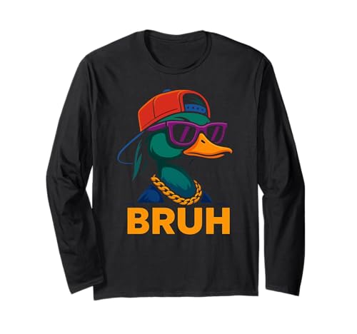 Stockente Duck Bruh Meme Humor Tierliebhaber Jungen Mädchen Kinder Langarmshirt Stockente Duck Bruh Meme Humor Tierliebhaber Jungen Mädchen Kinder Langarmshirt von MallardDuckAxis1