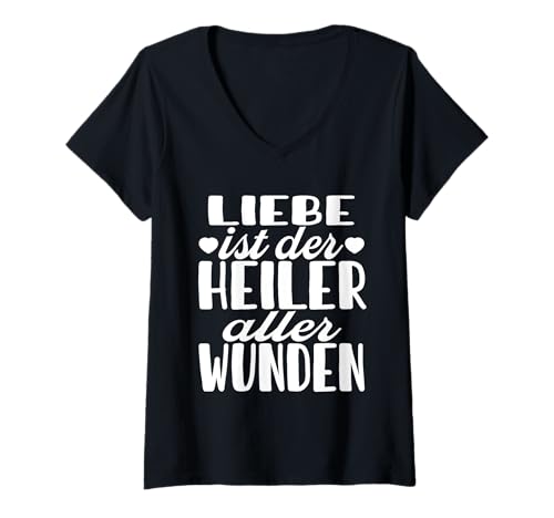 Damen Glückliche beziehung Alleinerziehende mama Ich bin single T-Shirt mit V-Ausschnitt von Malle accessoires Verliebt sein Liebe humor strand