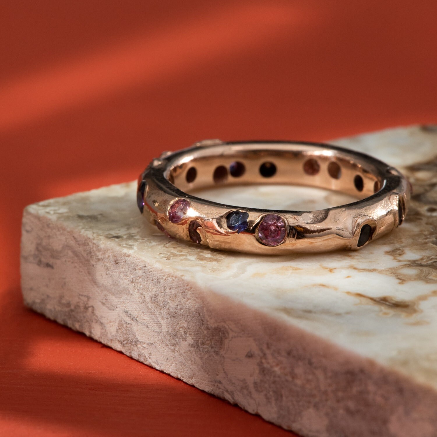 Lila & Pink Sorbet Saphir Kimberlit in Rosegold von MalleableJewellers