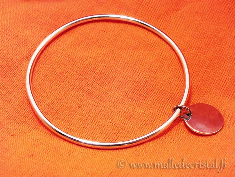 Armreif 2, 5 Mm Massives Silber 925 - Mit Oder Ohne Medaille Armreif 2, 5 Mm Massives Silber 925 - Mit Oder Ohne Medaille von MalledeCristal