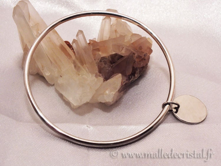 Armreif Aus 925Er Silber, 2 Mm, Mit Medaille/Charm, Anpassbar Armreif Aus 925Er Silber, 2 Mm, Mit Medaille/Charm, Anpassbar von MalledeCristal