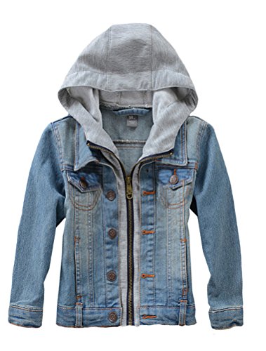 FTCayanz Mädchen Jungen Baby Beiläufig Stilvoll Frühling Herbst Jeans Denim Coats Mantel Kinder Jeansjacke Art 1-Blau 13-14 Jahre/Körpergröße 150-160 von FTCayanz