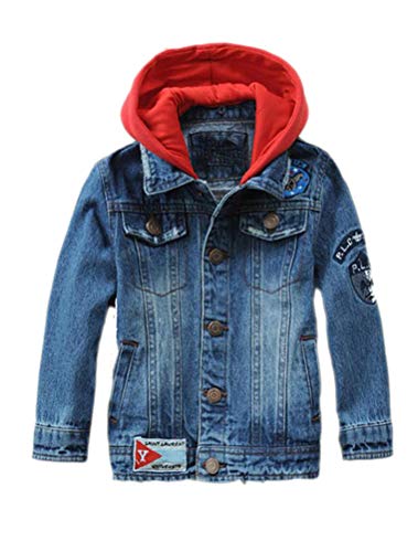 FTCayanz Mädchen Jungen Baby Beiläufig Stilvoll Frühling Herbst Jeans Denim Coats Mantel Kinder Jeansjacke Art 4-Blau 11-12 Jahre/Körpergröße 140-150 von FTCayanz