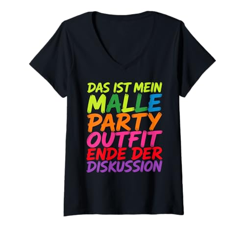 Damen Das Ist Mein Malle Party Outfit Ende Der Diskussion T-Shirt mit V-Ausschnitt Damen Das Ist Mein Malle Party Outfit Ende Der Diskussion T-Shirt mit V-Ausschnitt von Mallorca Party Spaß Kleidung
