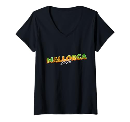 Damen Mallorca Party Crew 2026 Gruppen Malle Motiv Party Urlaub T-Shirt mit V-Ausschnitt Damen Mallorca Party Crew 2026 Gruppen Malle Motiv Party Urlaub T-Shirt mit V-Ausschnitt von Mallorca Urlaub Holiday Crew