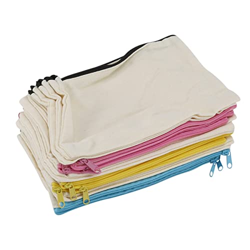 Malloy 18 Leinwand Kosmetiktasche Multifunktionale Kosmetiktasche Kosmetischen Stift MüNztüTe Leer DIY ReißVerschluss von Malloy