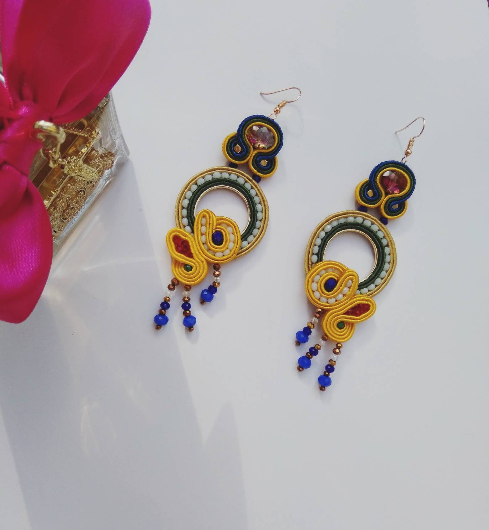 Lange Ohrringe Soutache 2018 Mehrfarben Lange Ohrringe Soutache 2018 Mehrfarben von MaloCraftsShop