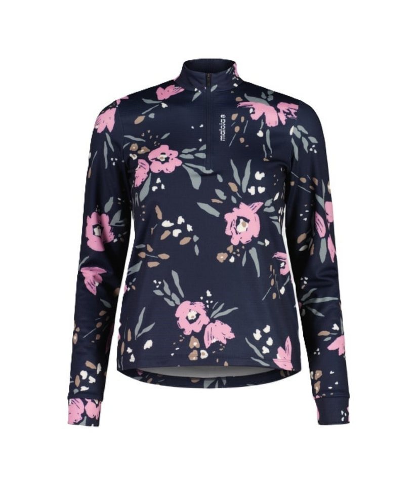 Maloja Langarmshirt SawangM Adventure Midlayer Shirt (warm, 4-Wege-Stretch) navyblau/blume von Maloja