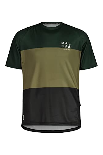 Maloja M Barettim. Multi T-shirt Colorblock-Schwarz - Schnelltrocknendes lockeres Herren Bike T-Shirt, Größe L - Farbe M von Maloja