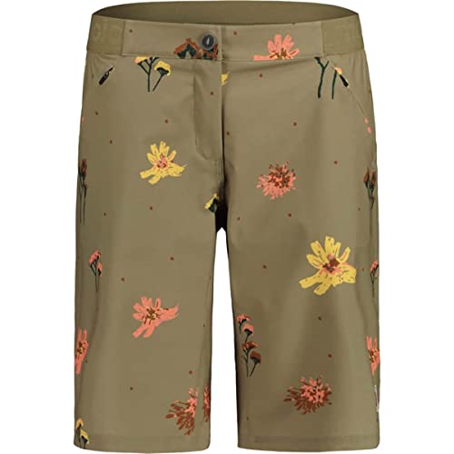 Maloja W Anemonam. Printed Shorts Braun - Elastische schnelltrocknende Damen Bike Shorts, Größe M - Farbe Oak Wildflower von Maloja