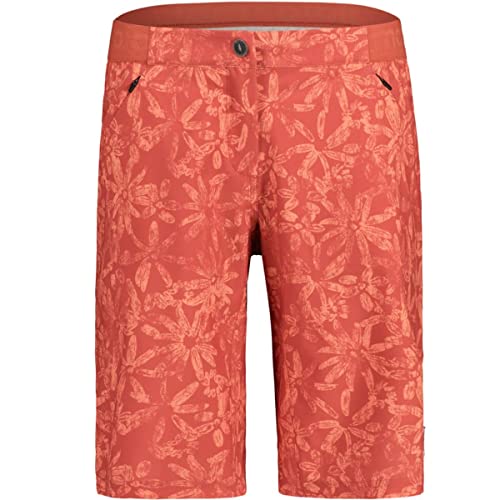 Maloja W Anemonam. Printed Shorts Rot - Elastische schnelltrocknende Damen Bike Shorts, Größe L - Farbe Rosehip Mountain von Maloja