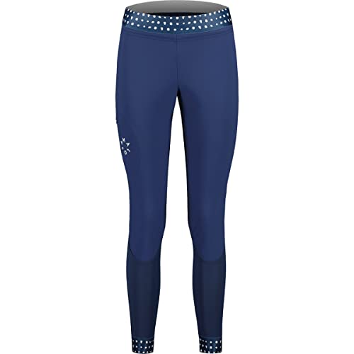 Maloja W Flaasm. Leggings Blau - Atmungsaktive elastische Damen Hybrid Langlaufhose, Größe L - Farbe Midnight von Maloja