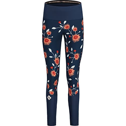 Maloja W Raukem. Leggings Blau - Funktionale sportive Damen Multisport-Tights, Größe S - Farbe Midnight Glowflower von Maloja