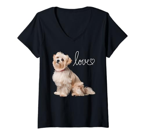 Damen Ich liebe Maltesisch T-Shirt mit V-Ausschnitt Damen Ich liebe Maltesisch T-Shirt mit V-Ausschnitt von Maltese Design