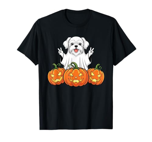 Lustiger maltesischer Geist Kürbis Boo Halloween Kinder Herren Damen T-Shirt Lustiger maltesischer Geist Kürbis Boo Halloween Kinder Herren Damen T-Shirt von Maltese Dog Lovers Halloween Ghost Pumpkin Outfits