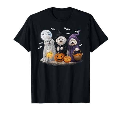 Herren Damen Malteser Happy Halloween Hunde Liebhaber T-Shirt Herren Damen Malteser Happy Halloween Hunde Liebhaber T-Shirt von Maltese Dog Pumpkin Happy Halloween