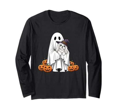 Lustiger Geist Malteser Kürbis Halloween Kinder Herren Damen Langarmshirt Lustiger Geist Malteser Kürbis Halloween Kinder Herren Damen Langarmshirt von Maltese Lovers Cute Halloween Outfits for Boy Girl
