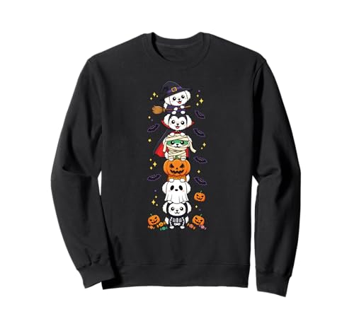 Lustiger Malteser Hexe Vampir Geist Halloween Kinder Herren Damen Sweatshirt von Maltese Lovers Halloween Skeleton Mummy Outfits