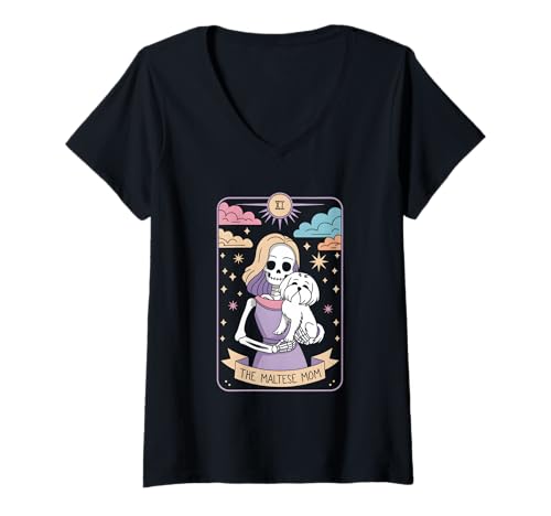 Damen Die maltesische Mutter T-Shirt mit V-Ausschnitt Damen Die maltesische Mutter T-Shirt mit V-Ausschnitt von Maltese Mama Tarot