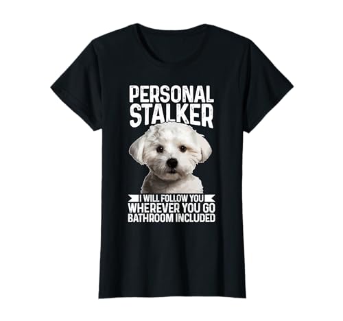 Maltese Mom Apparel Co. Damen lustiger Cartoon Hund Malteser Personal Stalker T-Shirt Schwarz S Klassische Passform Kurzarm Crew-Ausschnitt S Maltese Mom Apparel Co. Damen lustiger Cartoon Hund Malteser Personal Stalker T-Shirt Schwarz S Klassische Passform Kurzarm Crew-Ausschnitt S von Maltese Mom Apparel Co.