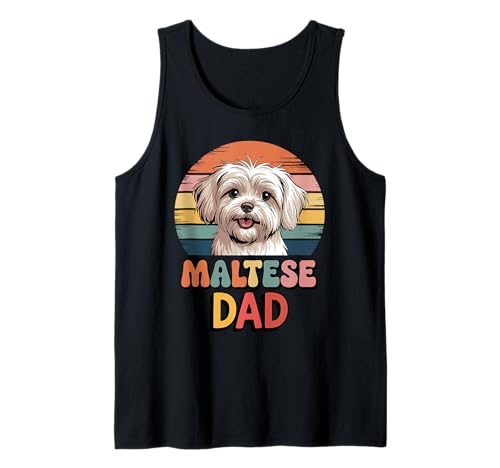 Herren Retro Maltese Dad Tank Top von Malteses Maltese Dog Lover Gifts