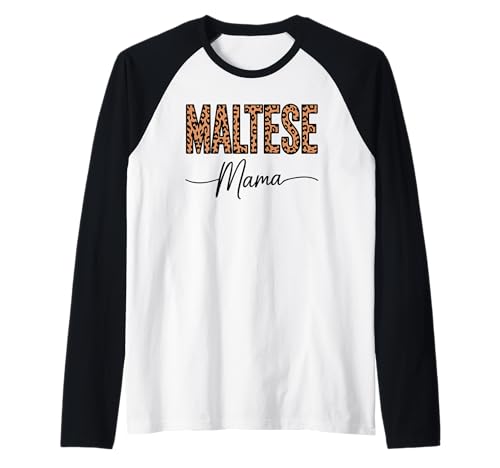 Leopardenmuster Maltese Mama Raglan von Malteses Maltese Dog Lover Gifts