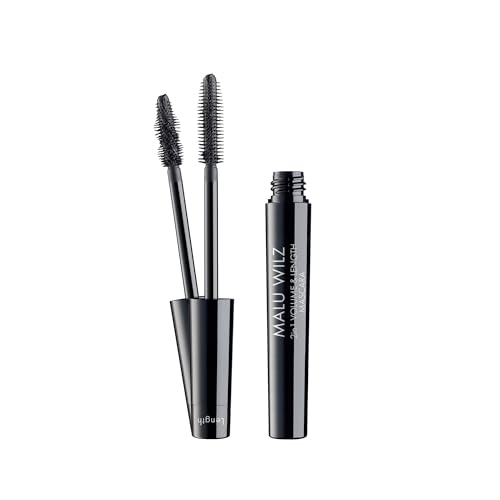 Malu Wilz 2IN1 Volume & Length Mascara schwarz 8ml I Wimperntusche lange Wimpern I Build-up Effekt für audrucksstarkes Wimpernvolumen I Individuelle Looks von Malu Wilz