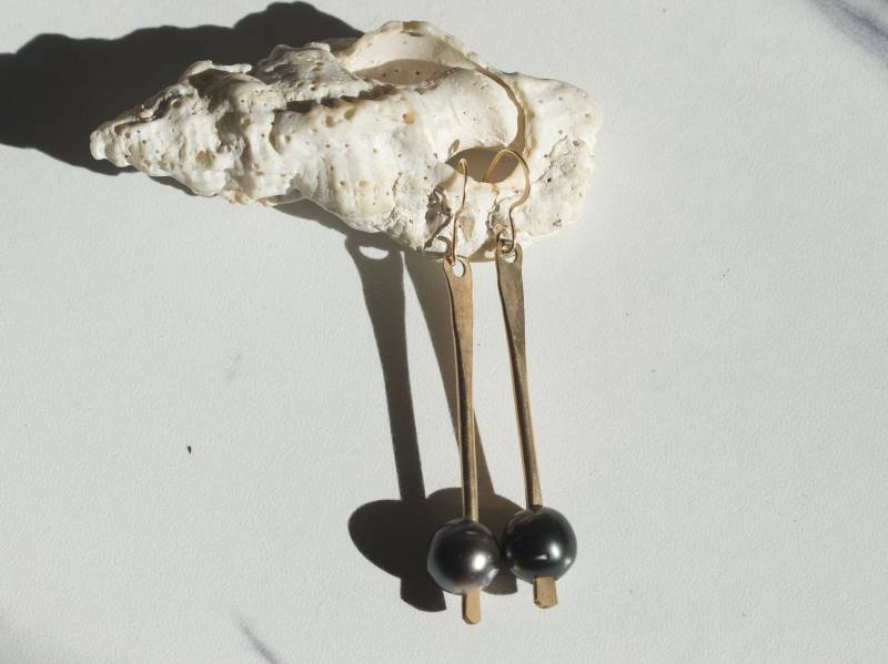 14 Tahiti Perlen Kgf Barred Ohrringe von MaluhiaGem