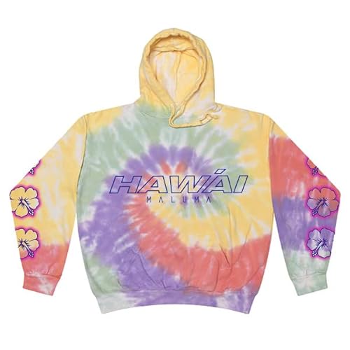 Maluma Unisex Hawaí Tie Dye Hoodie Kapuzenpullover, Batik, Medium von Maluma