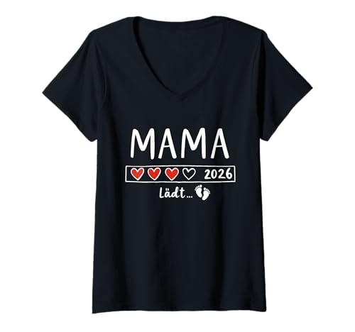 Damen Mama 2026 Loading T-Shirt mit V-Ausschnitt von Mama 2026 loading Shop
