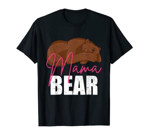 Süßer Schlafender Bär Familie Muttertag Mama Bär T-Shirt von Mama Bär Muttertag Familien Mama Geschenk