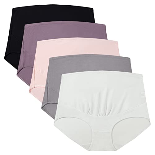 Mama Cotton Damen Slip, Klassische Stile mit hoher Taille, Mehrfarbig, 5 Stück, 4X-Large (5er Pack) von Mama Cotton