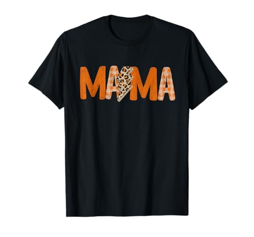 Mama Lightning Bolt Leopard Gepardenmuster Plaid Thanksgiving T-Shirt von Mama Lightning Bolt Leopard Cheetah Print Fall