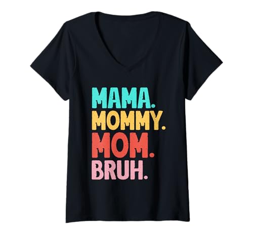 Damen Mama Mommy Mom Bruh Muttertag Retro Mama Grafik Mutter T-Shirt mit V-Ausschnitt Damen Mama Mommy Mom Bruh Muttertag Retro Mama Grafik Mutter T-Shirt mit V-Ausschnitt von Mama Mommy Mom Bruh Graphic Gifts Mother's Day