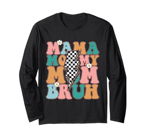 Mama Mama Mama Bruh Vintage Muttertag Mama Retro Mutter Langarmshirt von Mama Mommy Mom Bruh Graphic Gifts Mother's Day