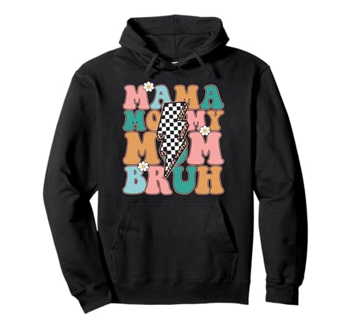 Mama Mama Mama Bruh Vintage Muttertag Mama Retro Mutter Pullover Hoodie von Mama Mommy Mom Bruh Graphic Gifts Mother's Day