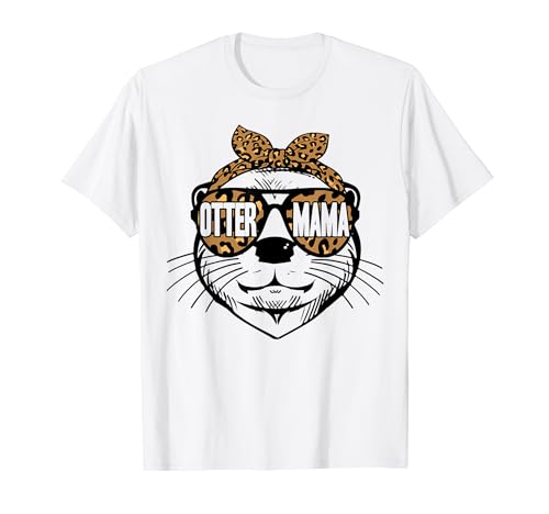 Damen Otter Mom Cute Leopard Otter Mama Muttertag T-Shirt von Mama Otter And Mom Otter Lovers Accessories