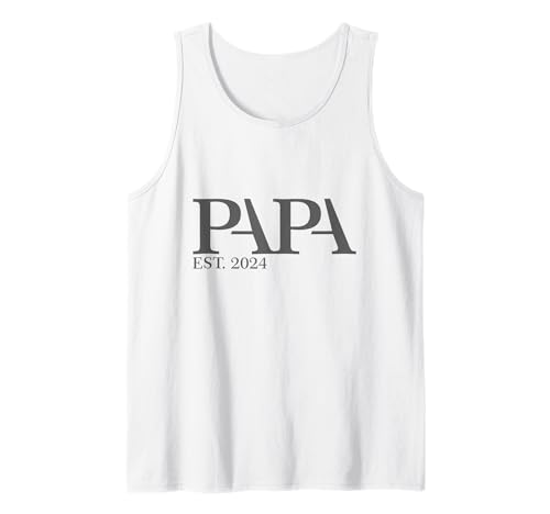 Herren Herren Vatertag Stolzer PAPA Est. 2024 Vater 2024 Papa Tank Top Herren Herren Vatertag Stolzer PAPA Est. 2024 Vater 2024 Papa Tank Top von Mama Papa Est. Stolze Eltern Kinder Baby Geschenke