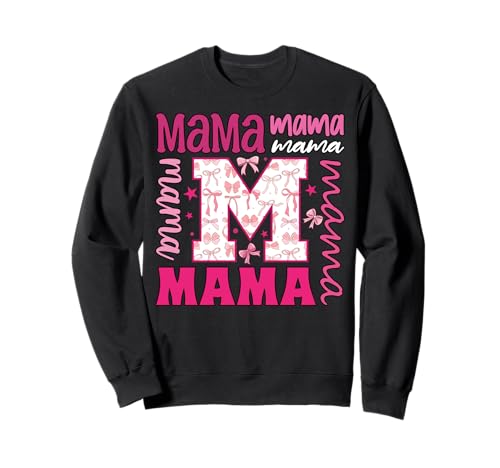 Mama Sweatshirt von Mama Pink Bow Ribbon Gift Cute Mother Mom Mommy