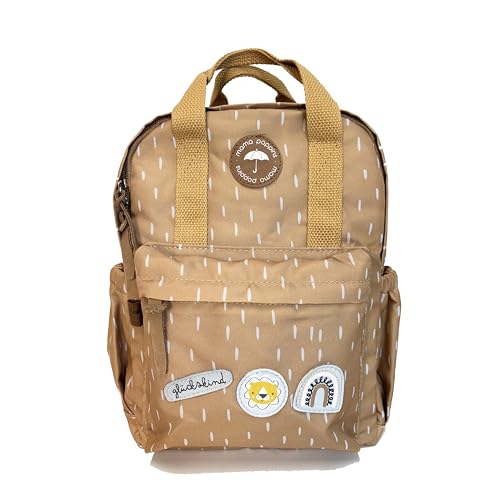 Mama Poppins Germany Kindergartenrucksack ab 3 Jahre | Mint mit Glückskind Patch (Braun) von Mama Poppins Germany