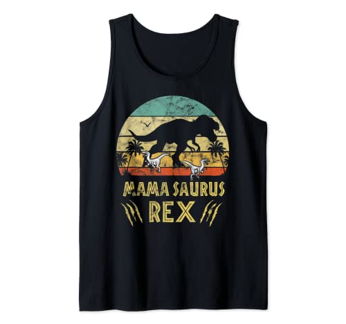 Mama Saurus Rex Dino Muttertag Geschenk Oma T-rex Tank Top von Mama Saurus Rex Dino Muttertag Geschenk Oma