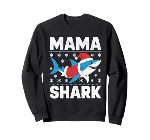 Mama Shark Lustiger Hai-Weihnachtsmütze Hässlicher Weihnachtspullover Sweatshirt Mama Shark Lustiger Hai-Weihnachtsmütze Hässlicher Weihnachtspullover Sweatshirt von Mama Shark Santa Hat Ugly Christmas Sweater