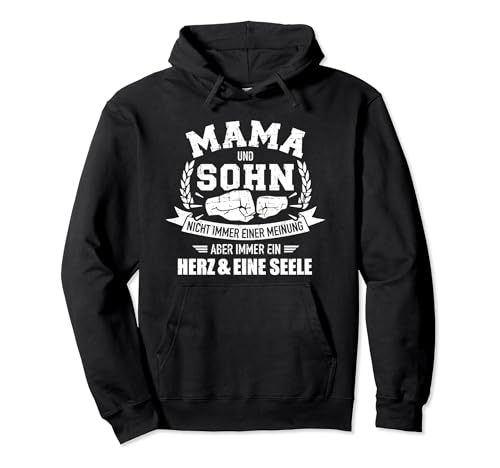 Mama und Sohn Herz und eine Seele Spruch Pullover Hoodie von Mama Sohn Geschenke