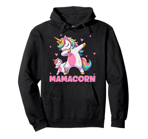 Mamacorn Dabbing Unicorn Lover Elternteil Mama Regenbogen Damen Pullover Hoodie von Mama Unicorn Costume Mother's Day Gifts